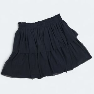 Chelsea & Violet Layered Black Tiered Skirt Size Small pull On